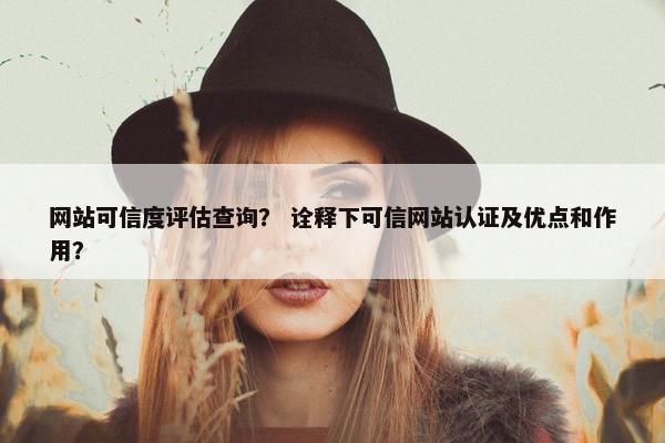 网站可信度评估查询？ 诠释下可信网站认证及优点和作用？