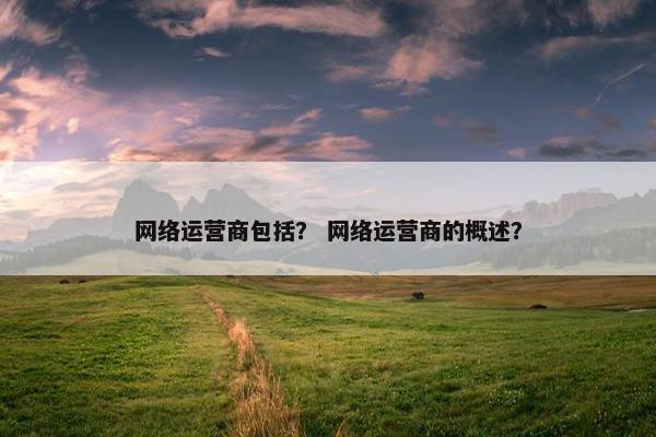 网络运营商包括？ 网络运营商的概述？
