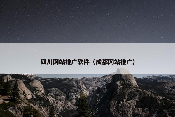 四川网站推广软件（成都网站推广）