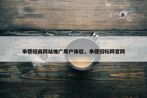 承德招商网站推广用户体验，承德招标网官网