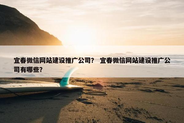 宜春微信网站建设推广公司？ 宜春微信网站建设推广公司有哪些？