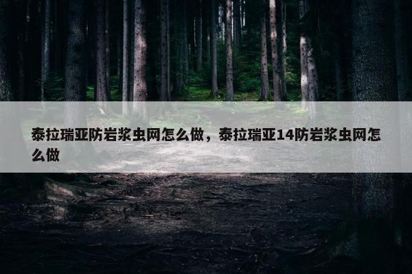 泰拉瑞亚防岩浆虫网怎么做，泰拉瑞亚14防岩浆虫网怎么做