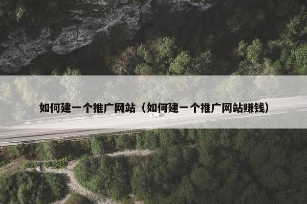 如何建一个推广网站（如何建一个推广网站赚钱）