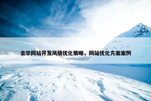 金华网站开发风格优化策略，网站优化方案案例