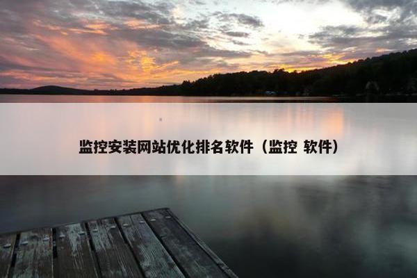 监控安装网站优化排名软件（监控 软件）