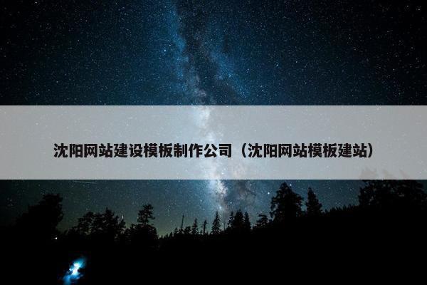 沈阳网站建设模板制作公司（沈阳网站模板建站）