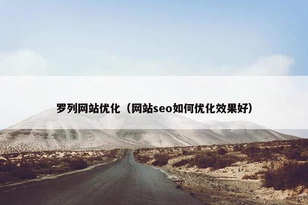 罗列网站优化（网站seo如何优化效果好）