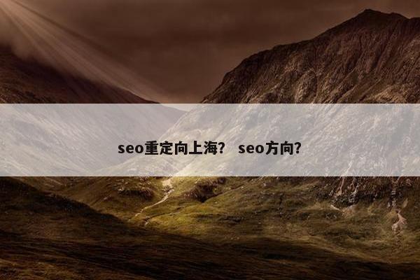 seo重定向上海？ seo方向？