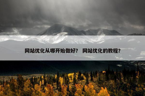 网站优化从哪开始做好？ 网站优化的教程？