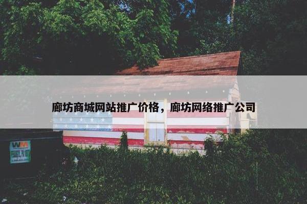 廊坊商城网站推广价格，廊坊网络推广公司