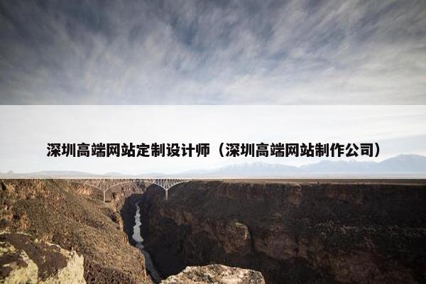 深圳高端网站定制设计师（深圳高端网站制作公司）