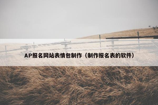 AP报名网站表情包制作（制作报名表的软件）