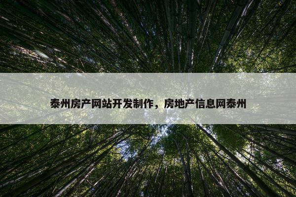 泰州房产网站开发制作，房地产信息网泰州