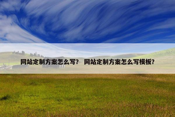 网站定制方案怎么写？ 网站定制方案怎么写模板？