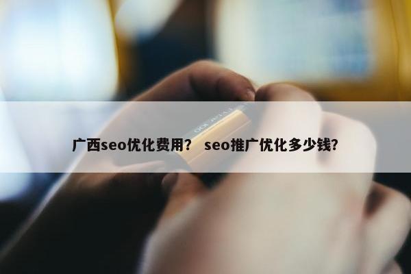 广西seo优化费用？ seo推广优化多少钱？