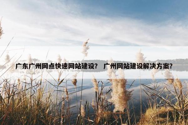广东广州网点快速网站建设？ 广州网站建设解决方案？
