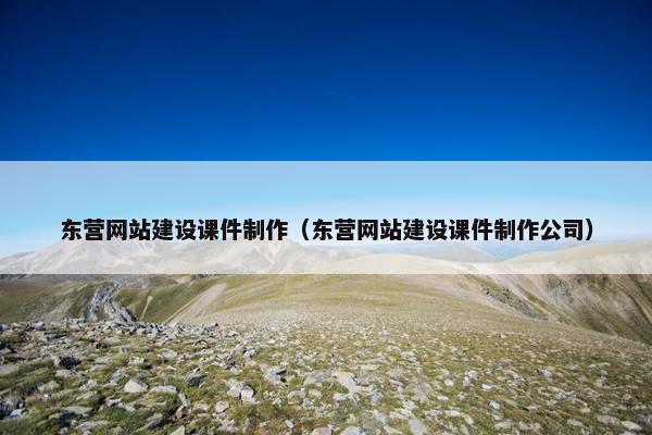 东营网站建设课件制作（东营网站建设课件制作公司）