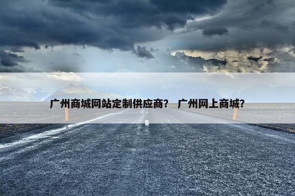 广州商城网站定制供应商？ 广州网上商城？