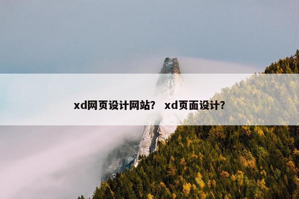 xd网页设计网站？ xd页面设计？