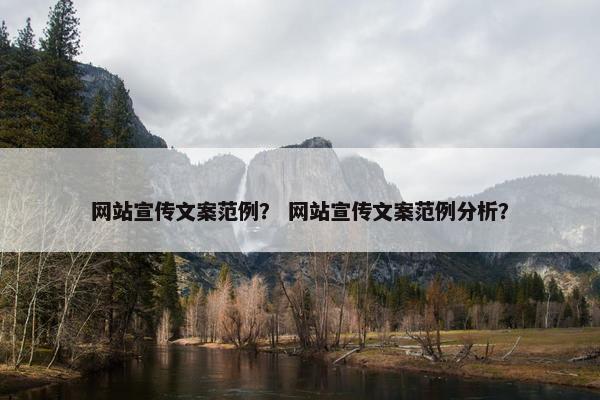 网站宣传文案范例？ 网站宣传文案范例分析？