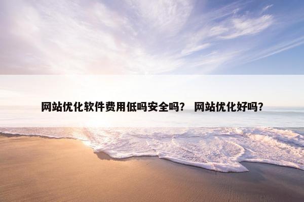 网站优化软件费用低吗安全吗？ 网站优化好吗？