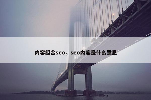 内容组合seo，seo内容是什么意思