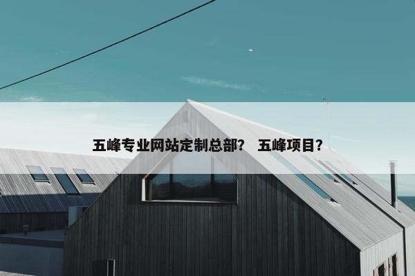 五峰专业网站定制总部？ 五峰项目？