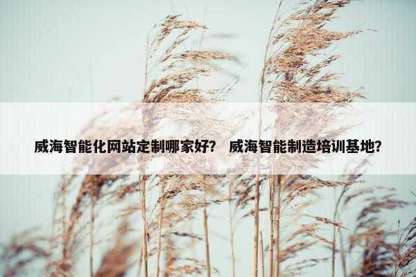 威海智能化网站定制哪家好？ 威海智能制造培训基地？