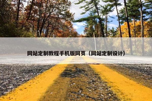 网站定制教程手机版网页（网站定制设计）