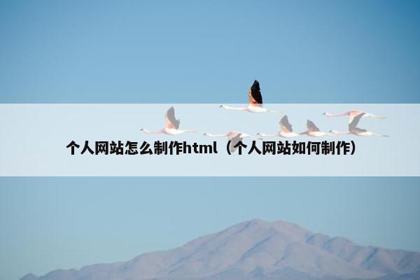 个人网站怎么制作html（个人网站如何制作）