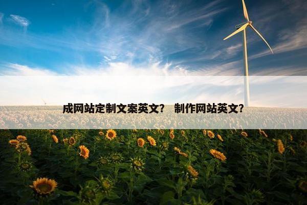成网站定制文案英文？ 制作网站英文？
