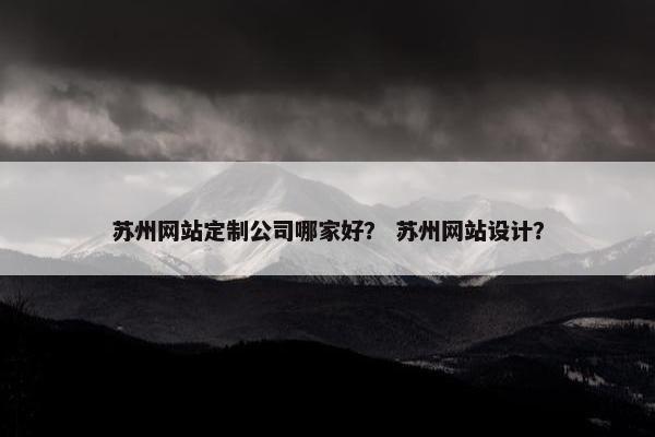 苏州网站定制公司哪家好？ 苏州网站设计？