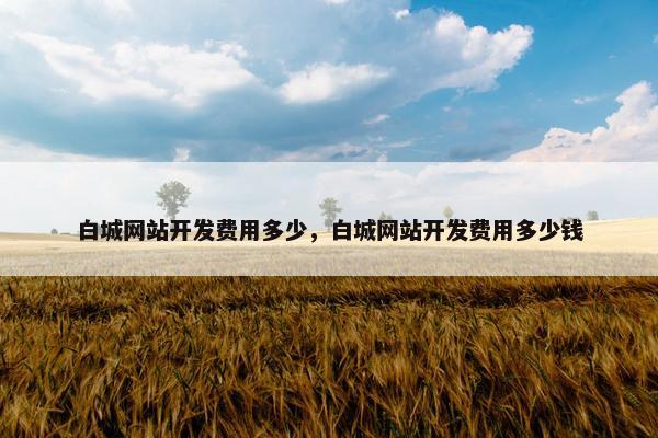 白城网站开发费用多少，白城网站开发费用多少钱