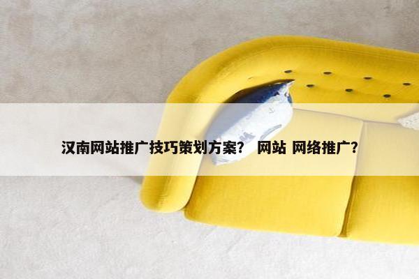 汉南网站推广技巧策划方案？ 网站 网络推广？