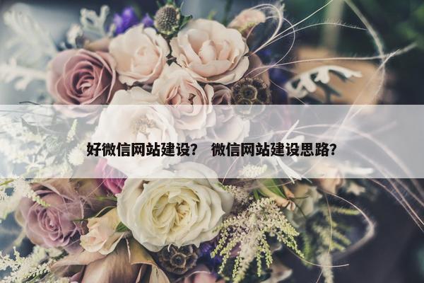 好微信网站建设？ 微信网站建设思路？
