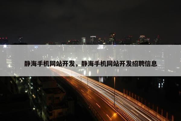 静海手机网站开发，静海手机网站开发招聘信息