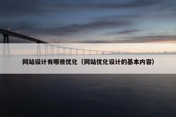 网站设计有哪些优化（网站优化设计的基本内容）
