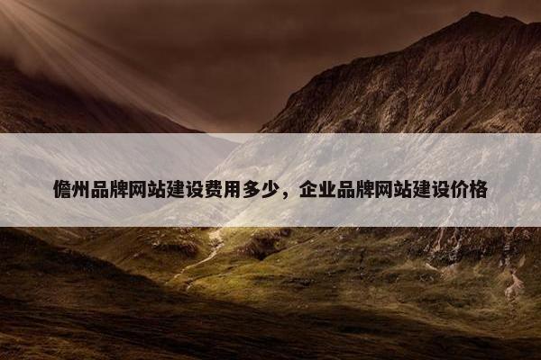 儋州品牌网站建设费用多少，企业品牌网站建设价格