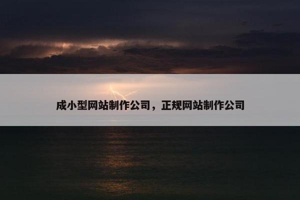 成小型网站制作公司，正规网站制作公司