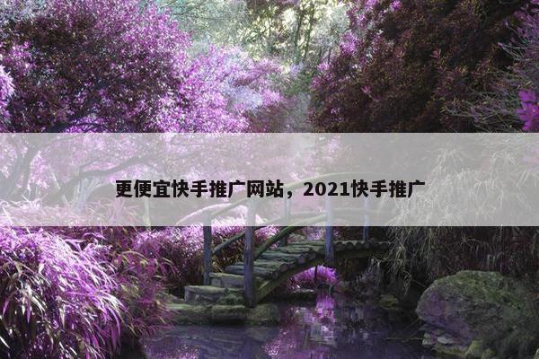 更便宜快手推广网站，2021快手推广