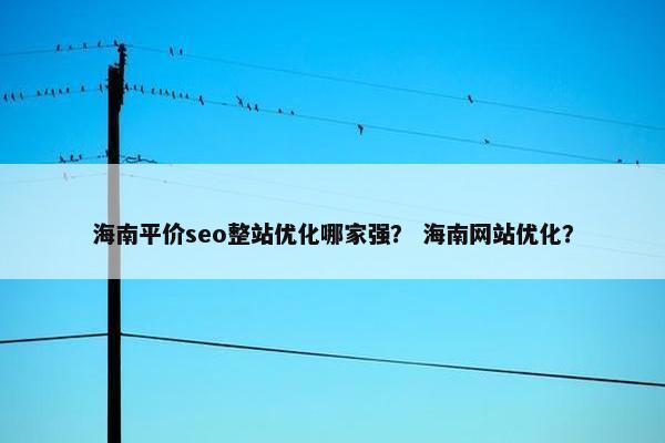 海南平价seo整站优化哪家强？ 海南网站优化？