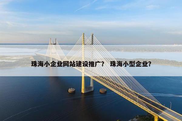 珠海小企业网站建设推广？ 珠海小型企业？