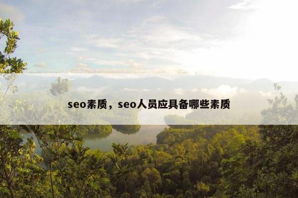 seo素质，seo人员应具备哪些素质