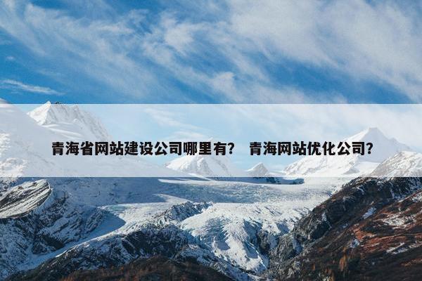 青海省网站建设公司哪里有？ 青海网站优化公司？