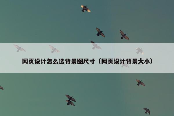 网页设计怎么选背景图尺寸（网页设计背景大小）
