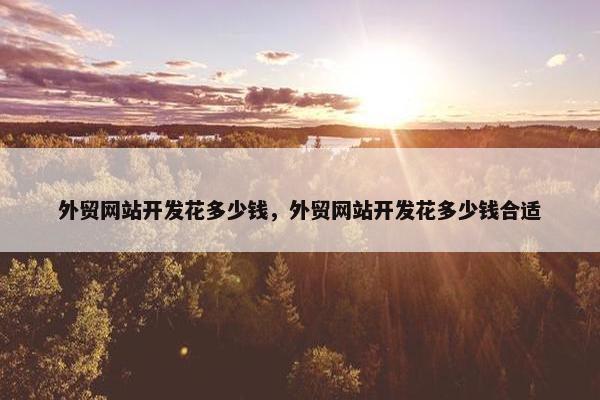 外贸网站开发花多少钱，外贸网站开发花多少钱合适
