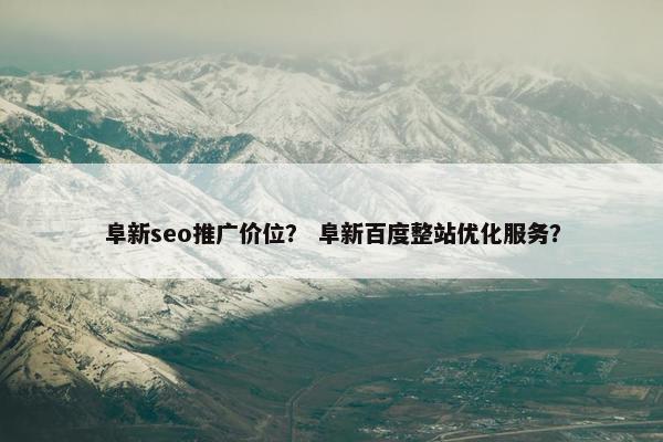 阜新seo推广价位？ 阜新百度整站优化服务？