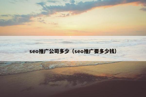 seo推广公司多少（seo推广要多少钱）