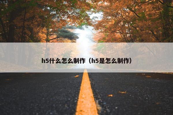 h5什么怎么制作（h5是怎么制作）