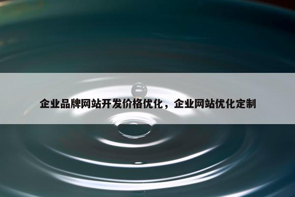 企业品牌网站开发价格优化，企业网站优化定制